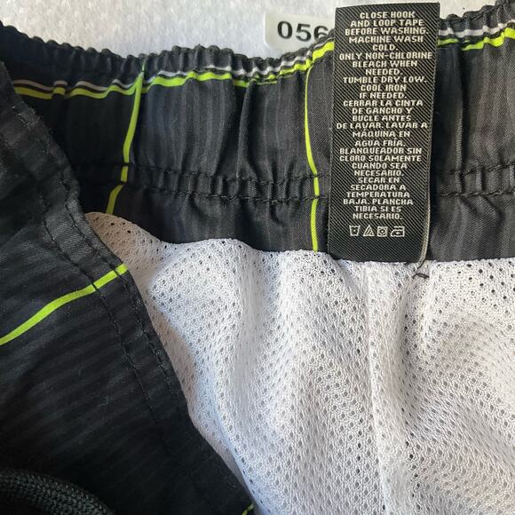 OP. Men’s Swimming Trunks size L (36-38), Gray Green Stripes, with Liner - Picture 7 of 9